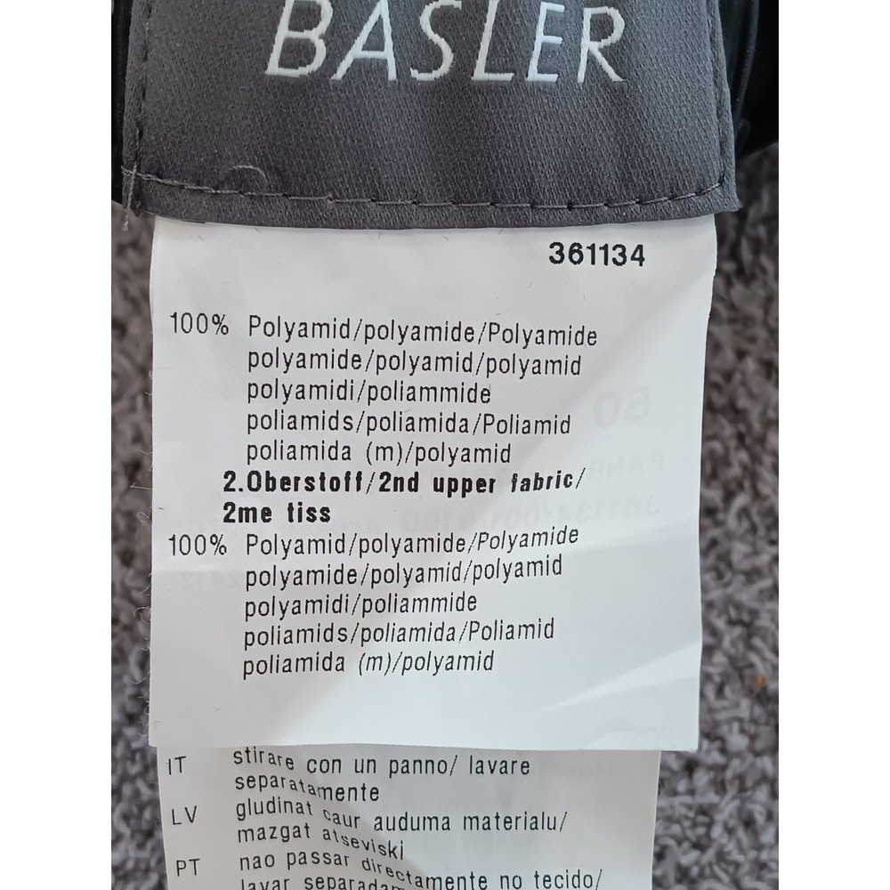 Basler Reversible Quilted Jacket 50 2X Black Floral Zip Lightweight Germany - Picture 9 of 11